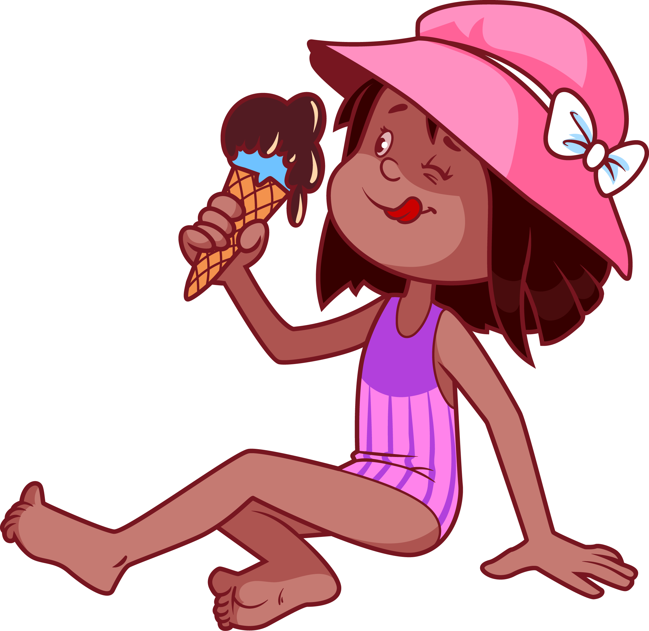 Cartoon child clip art. Clipart girl ice cream