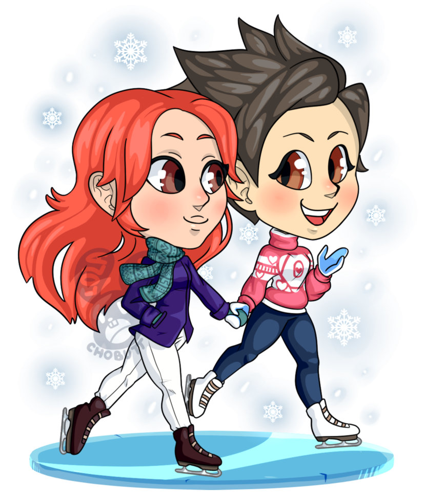 clipart snow ice skating