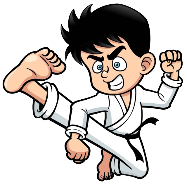 Kick cartoon clip art. Clipart boy karate