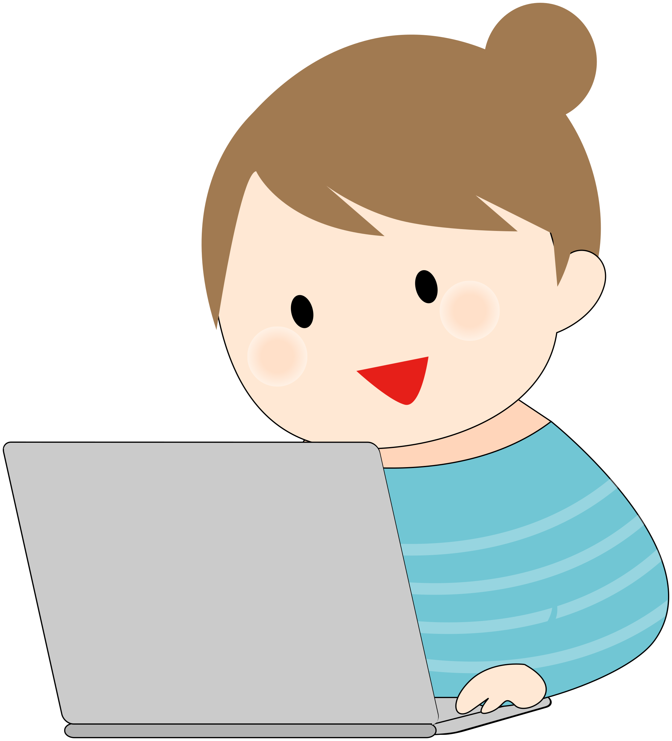 Working clipart working. Woman with a laptop