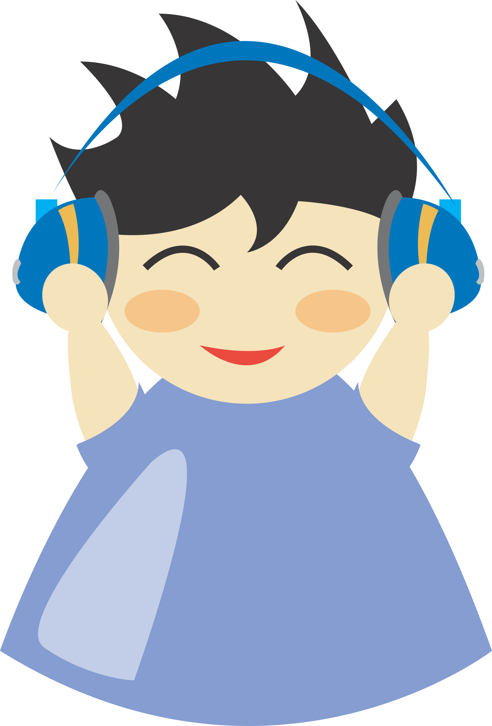 Clipart boy music. With headphone big image