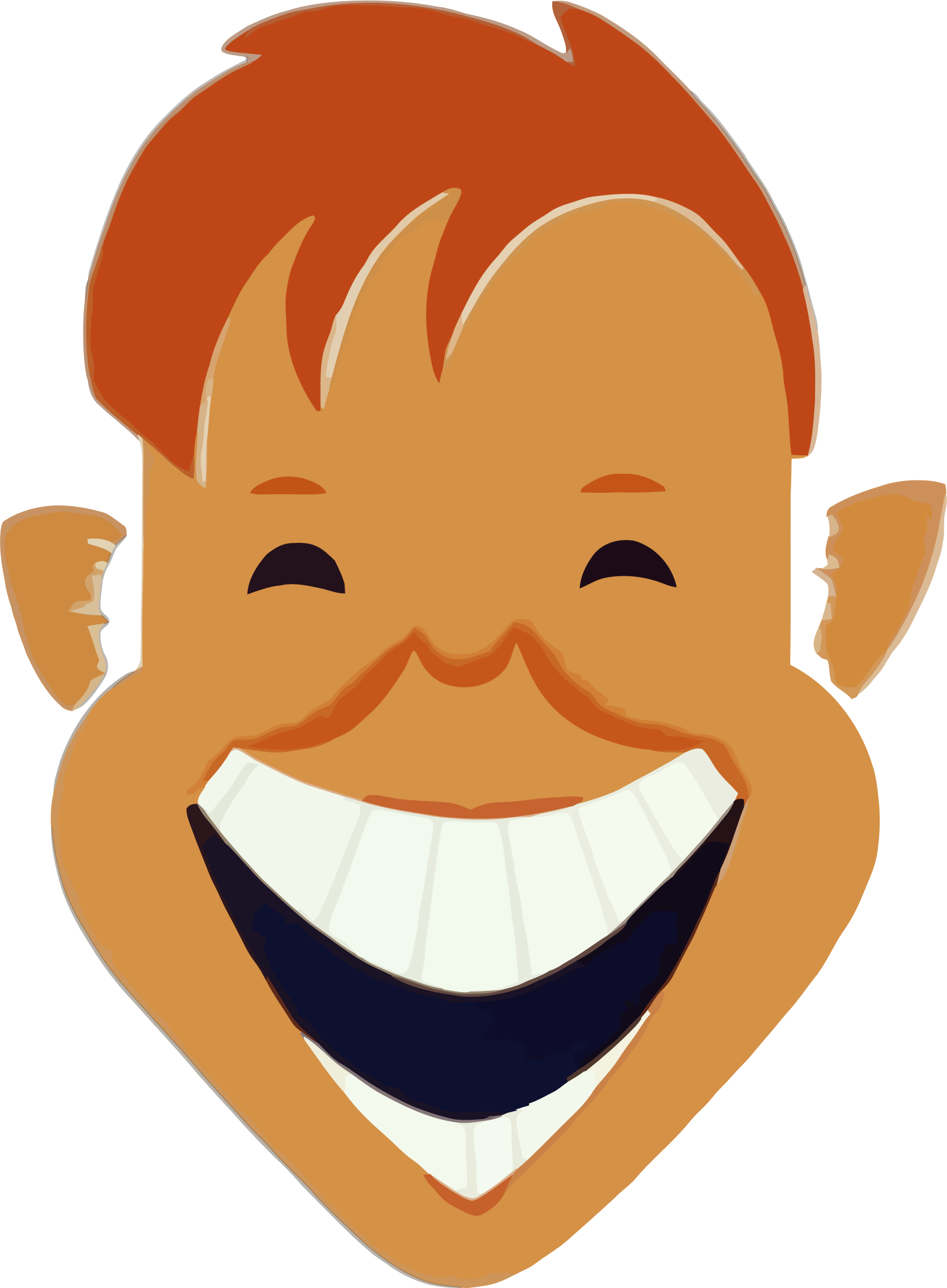 Laughing face big image. Clipart boy nose