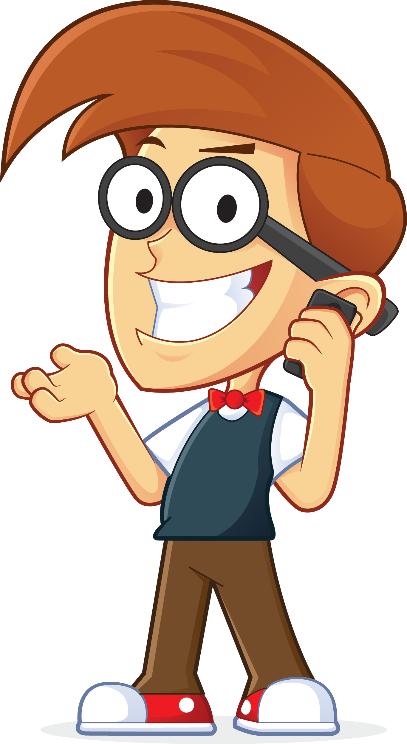 Phone clipart person. Image for free nerd