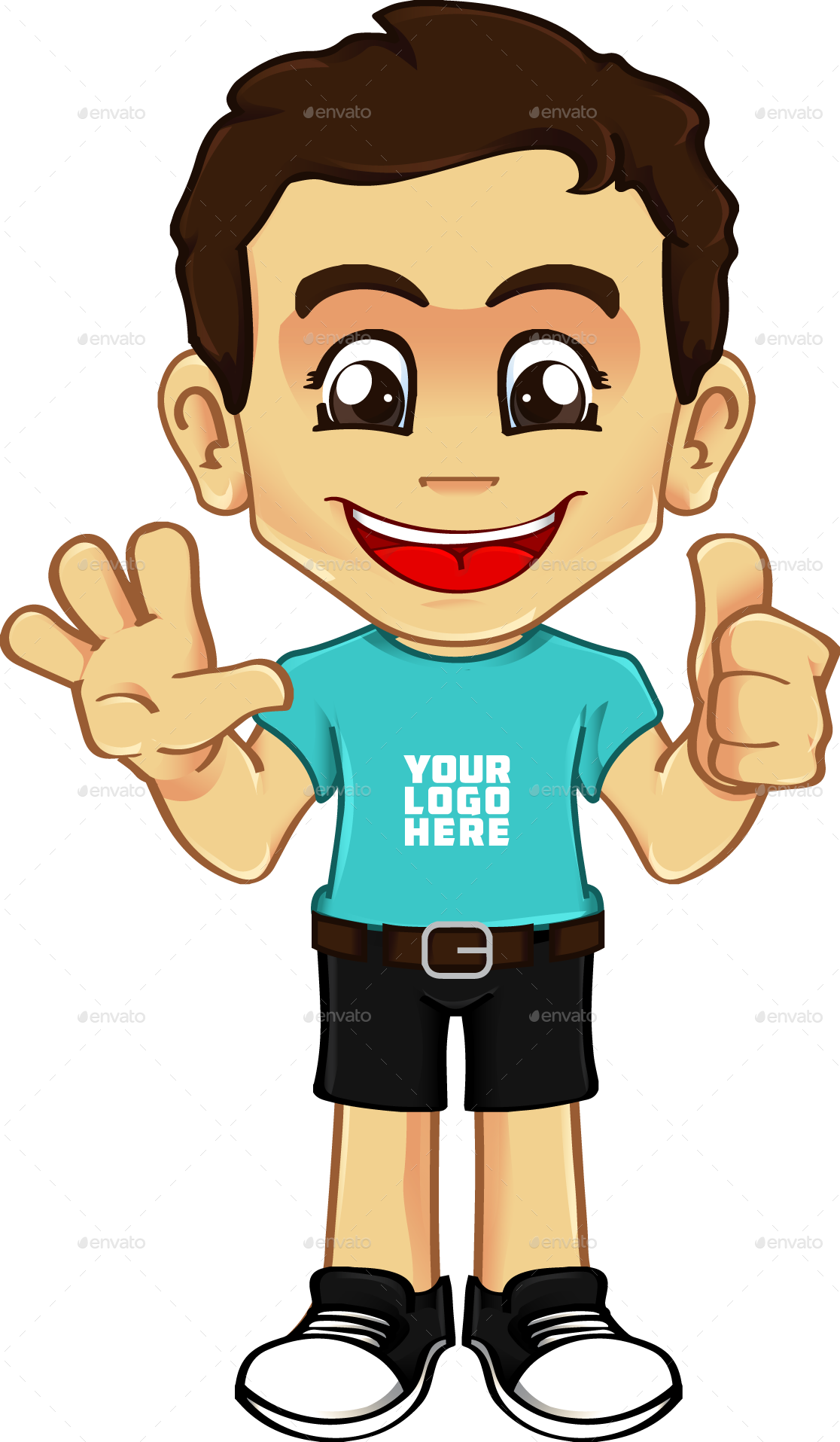 Friendly clipart friendly boy. Mascot character kit by