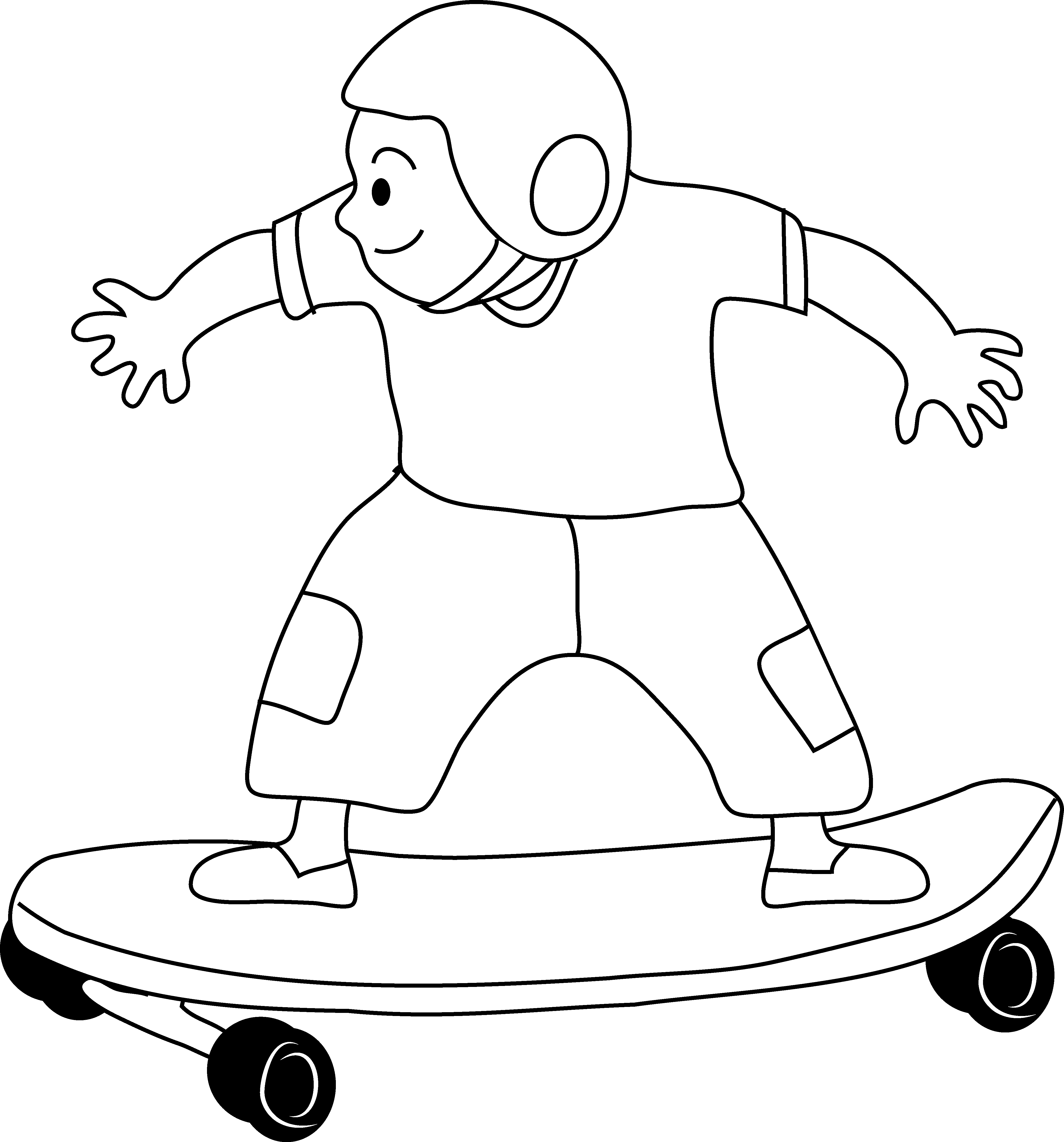 Skateboarding kid coloring page. Youtube clipart skateboard