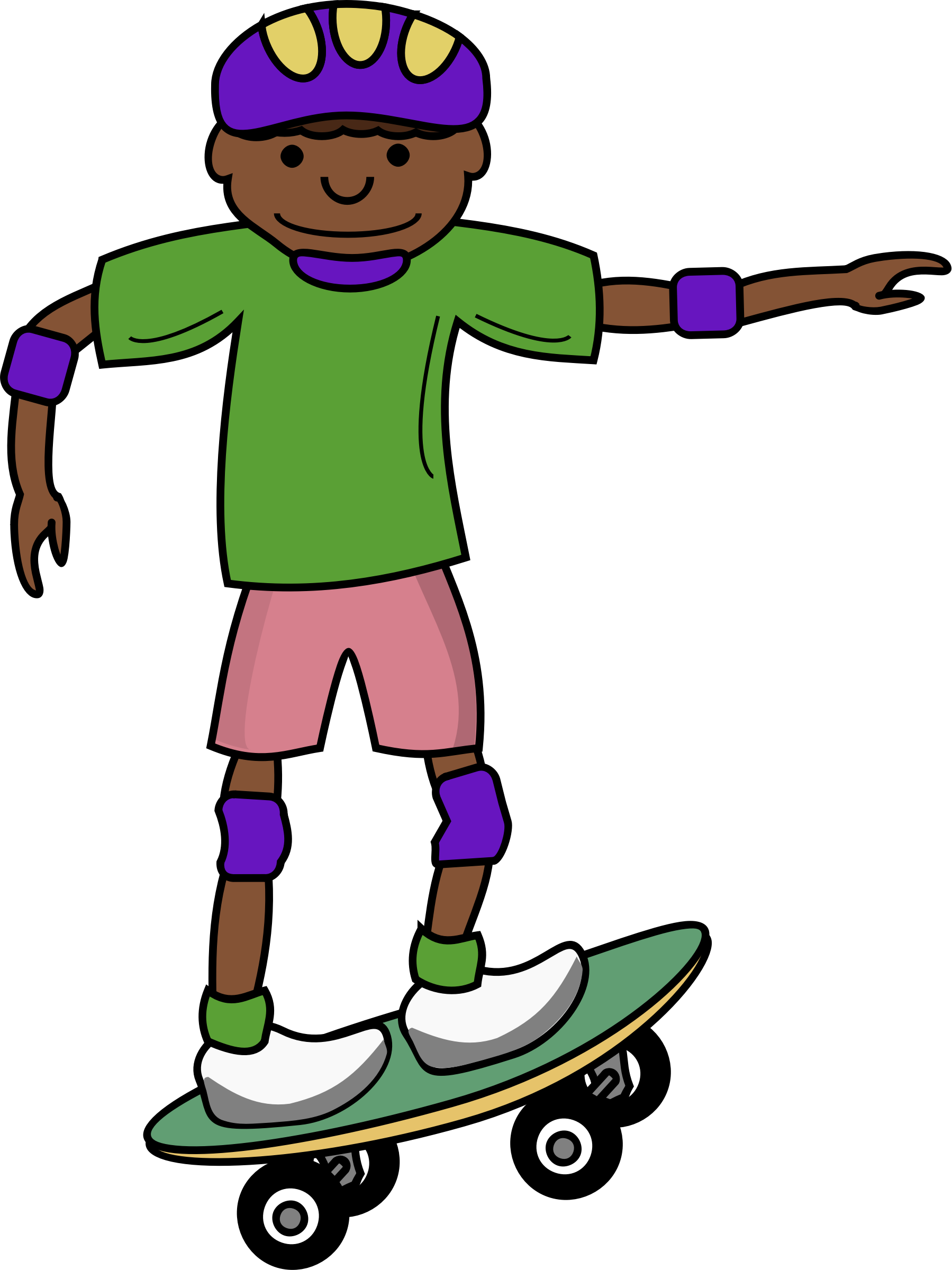 Red clipart skateboard. African kid big image