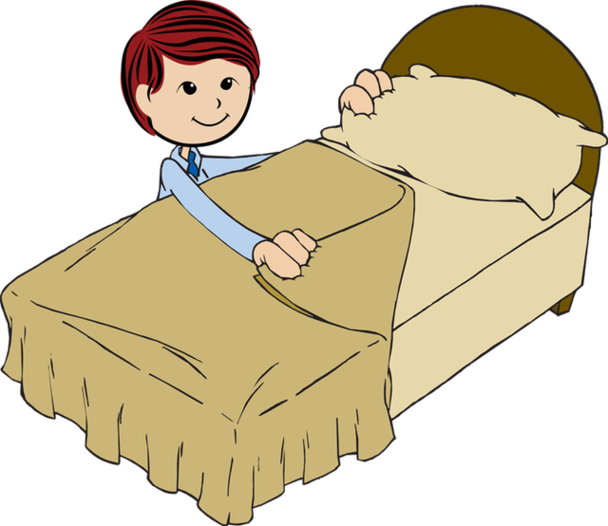 girl clipart bed