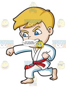 A during training . Clipart boy taekwondo