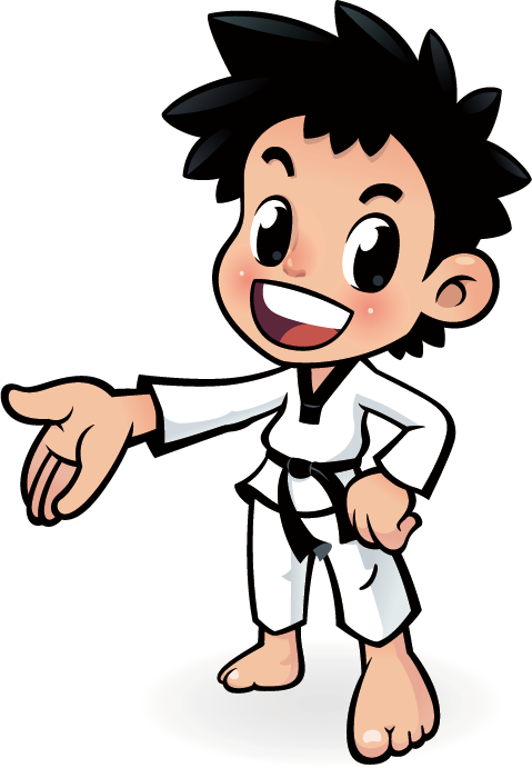Cartoon poster welcome transprent. Clipart boy taekwondo