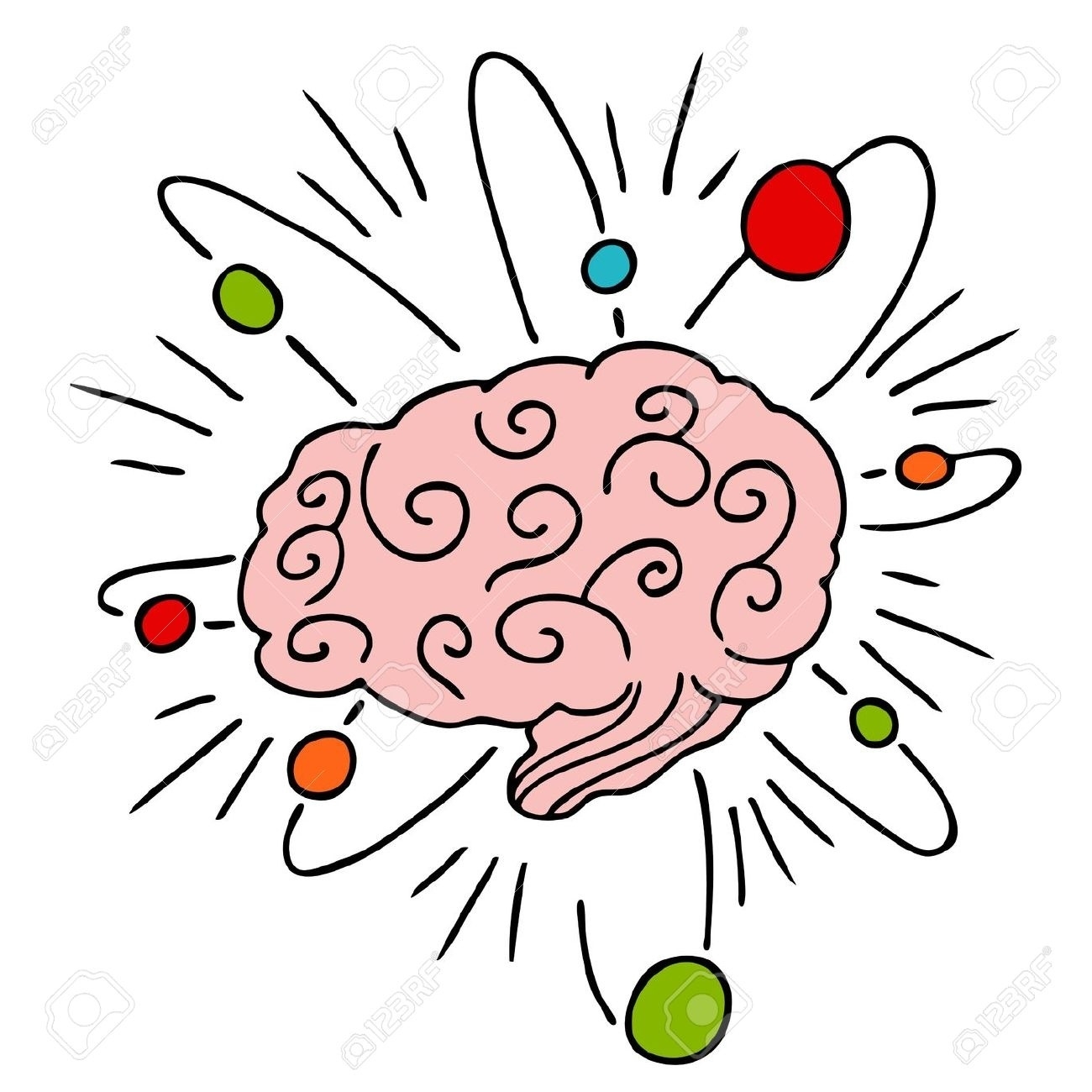 Thinking pencil and in. Clipart brain creative
