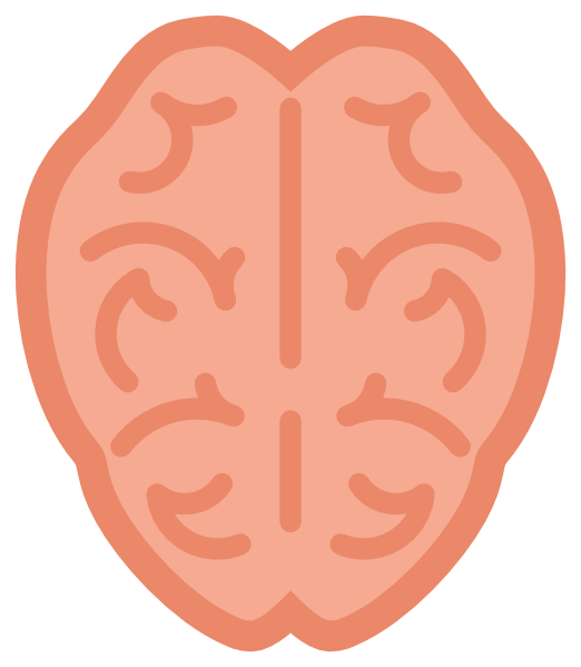 clipart brain orange