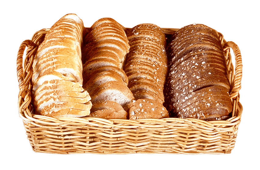 Slices in wicker png. Clipart bread bread basket
