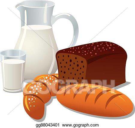 clipart bread milk bread