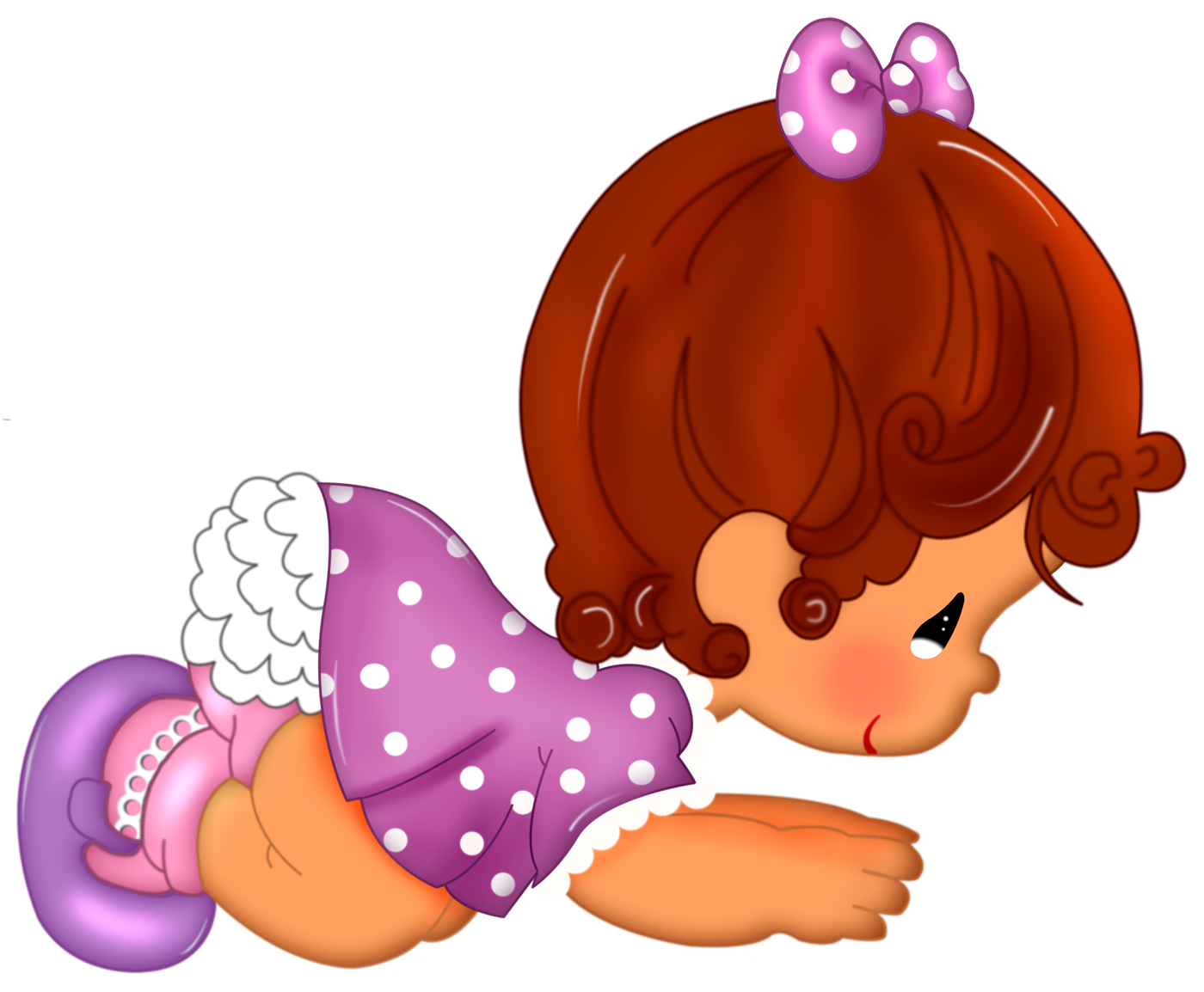 Girl cartoon free clip. Infant clipart baby tummy time