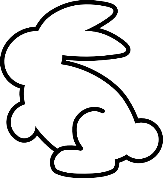 Rabbit clip art at. Clipart bunny black and white