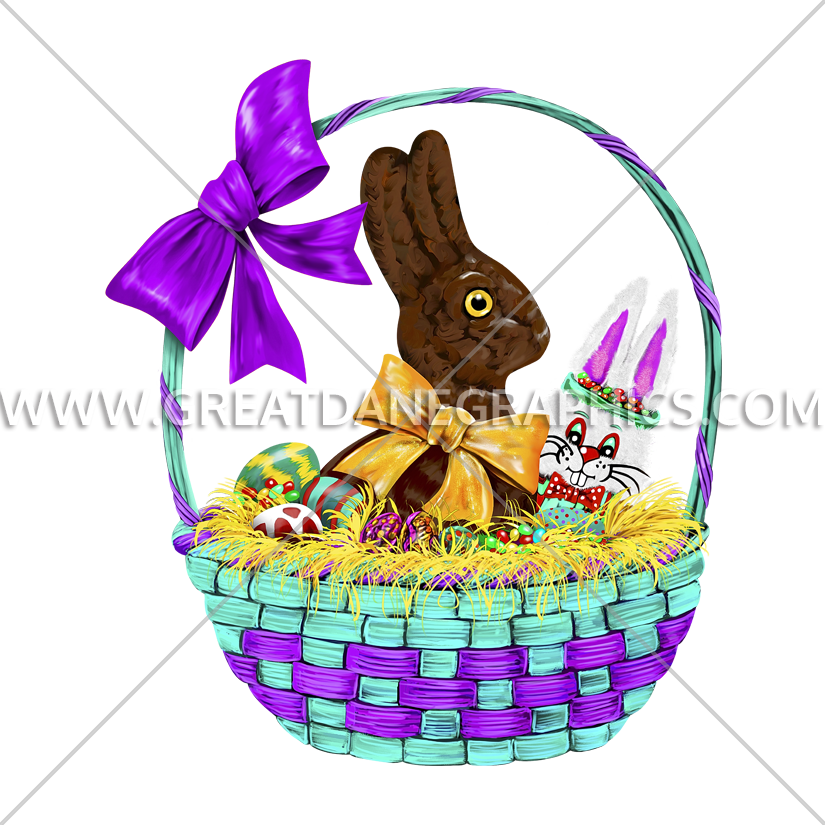 Bunny basket production ready. Easter clipart chocolate
