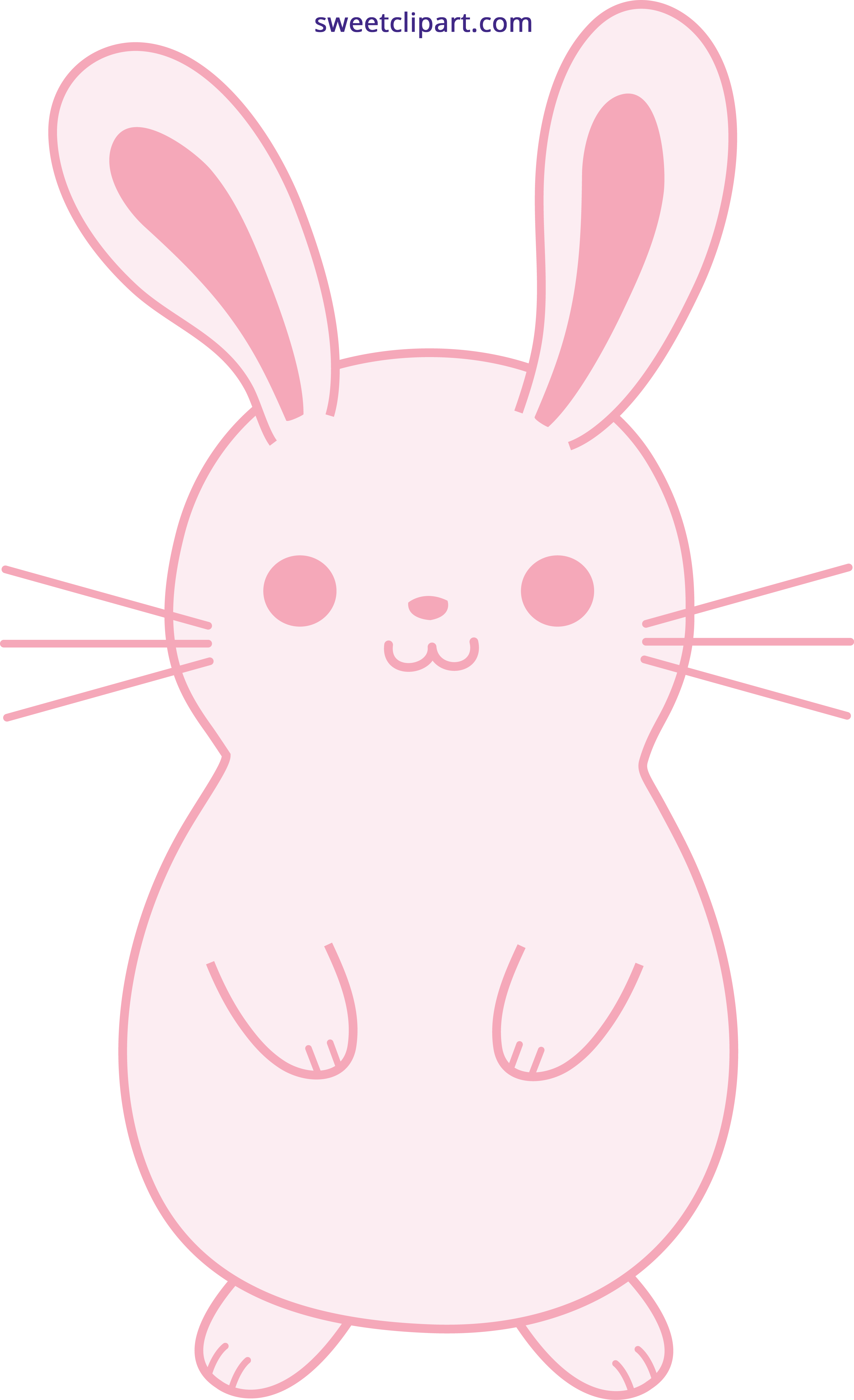 Easter clipart pastel. Cute pink bunny rabbit