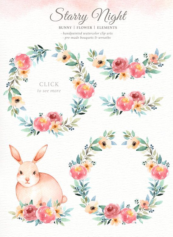 clipart bunny floral