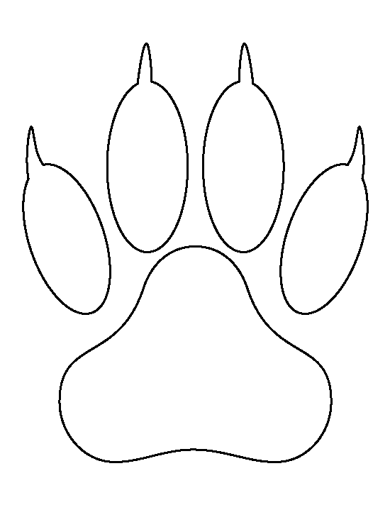 Wildcat clipart wolf claw. Lion paw print pattern