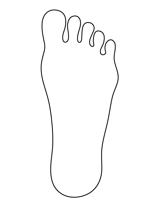 Foot outline template acur. Footprint clipart blank