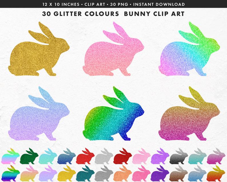 clipart bunny glitter