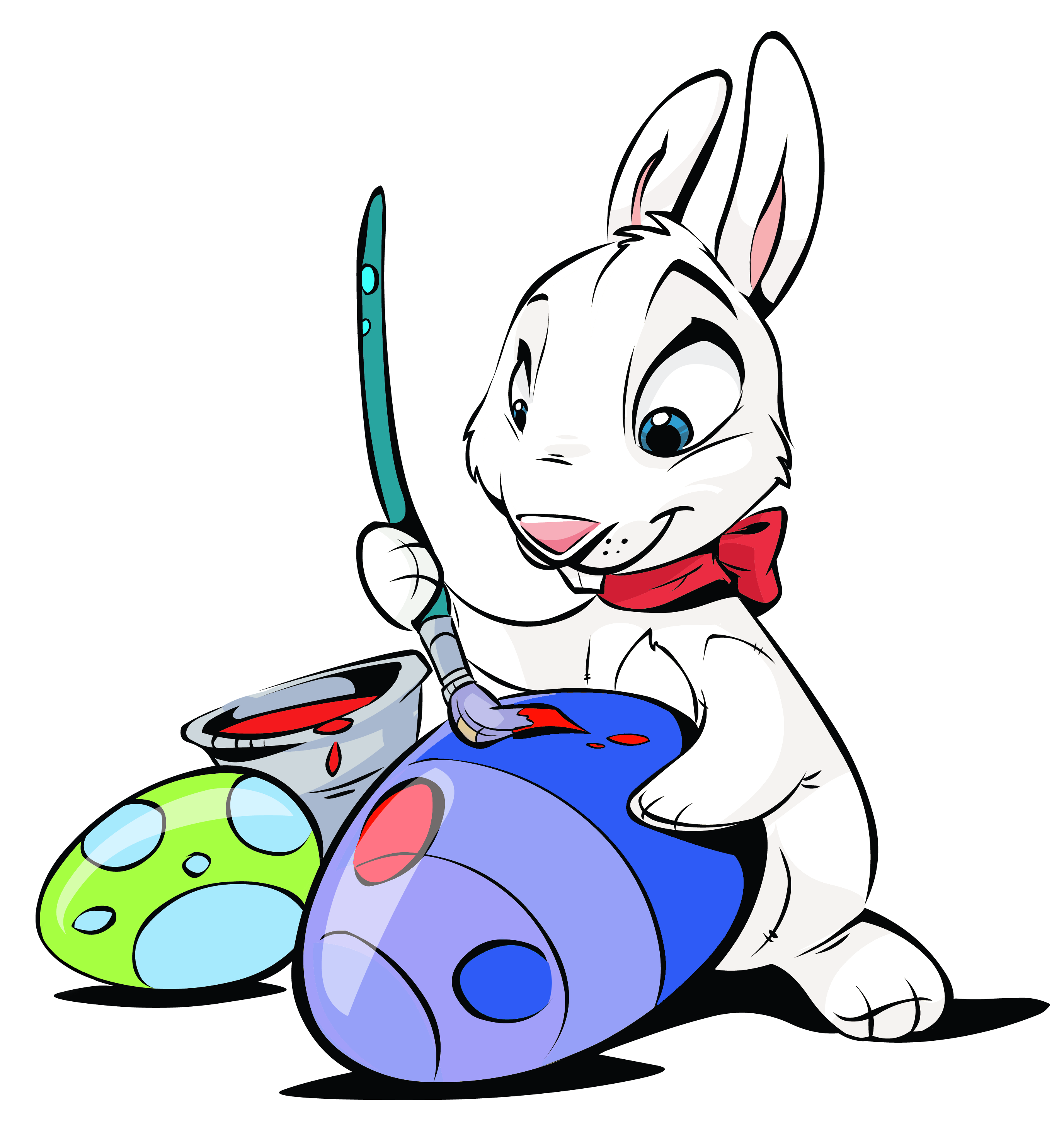 Clipart rabbit angry. Easter bunny painting eggs
