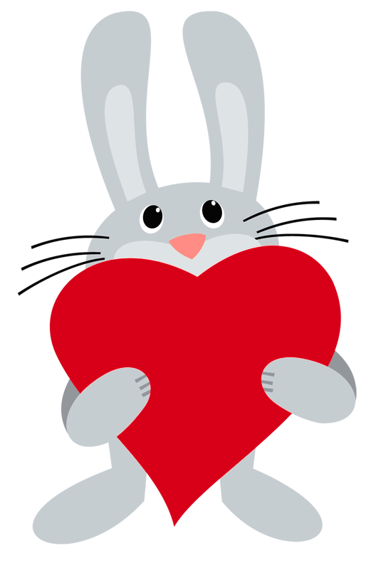 Hearts clipart cartoon. Bunny with heart png