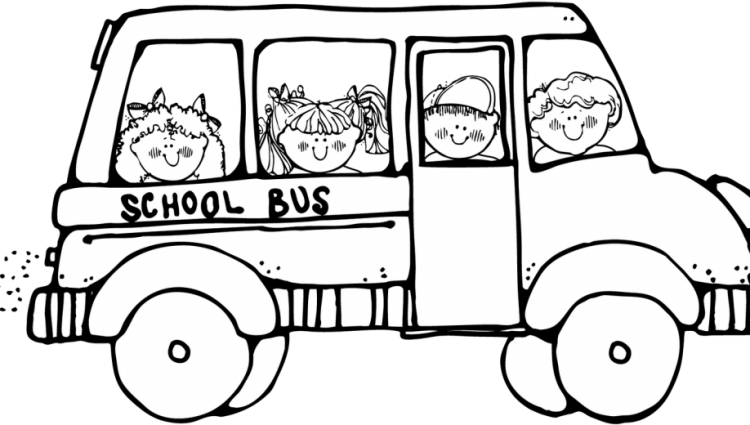 clipart bus coloring page