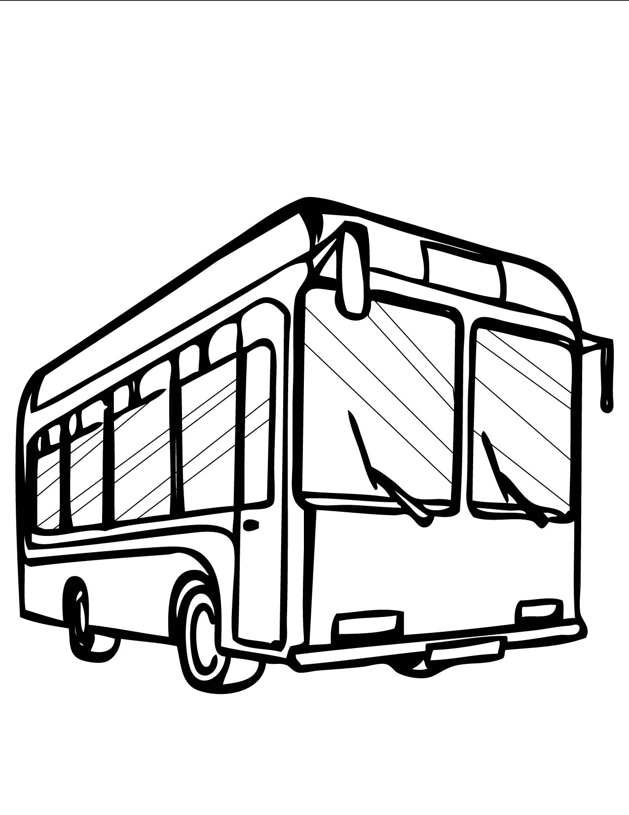 Clipart bus coloring page. Pages panda free images