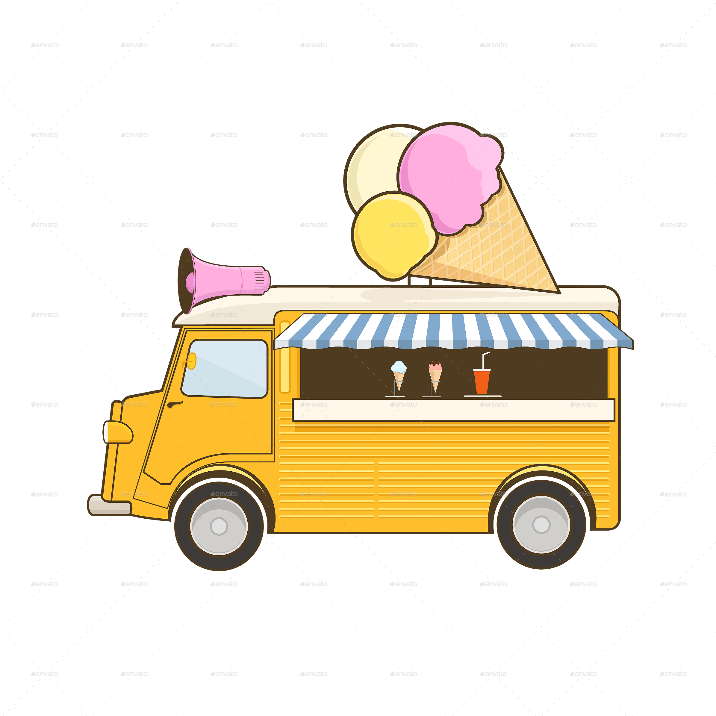 clipart bus ice cream