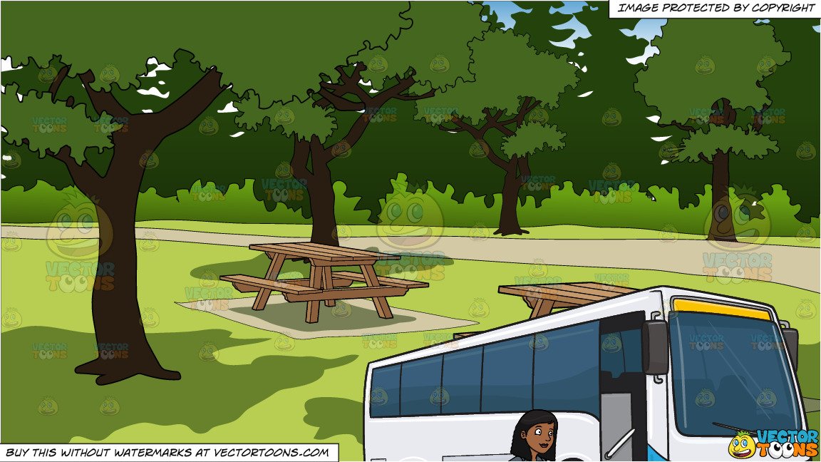 clipart bus picnic