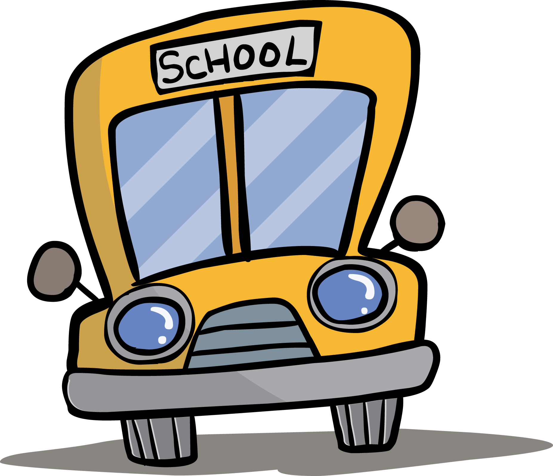 Image of school bus. Screwdriver clipart cartoon