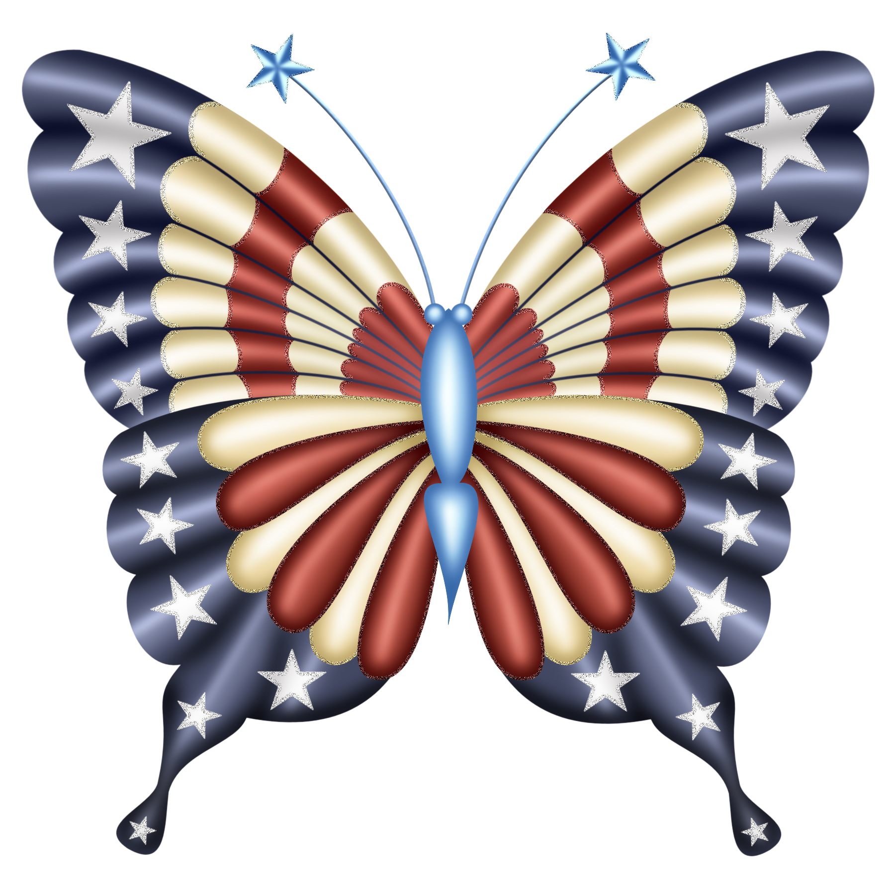 clipart butterfly 4th july