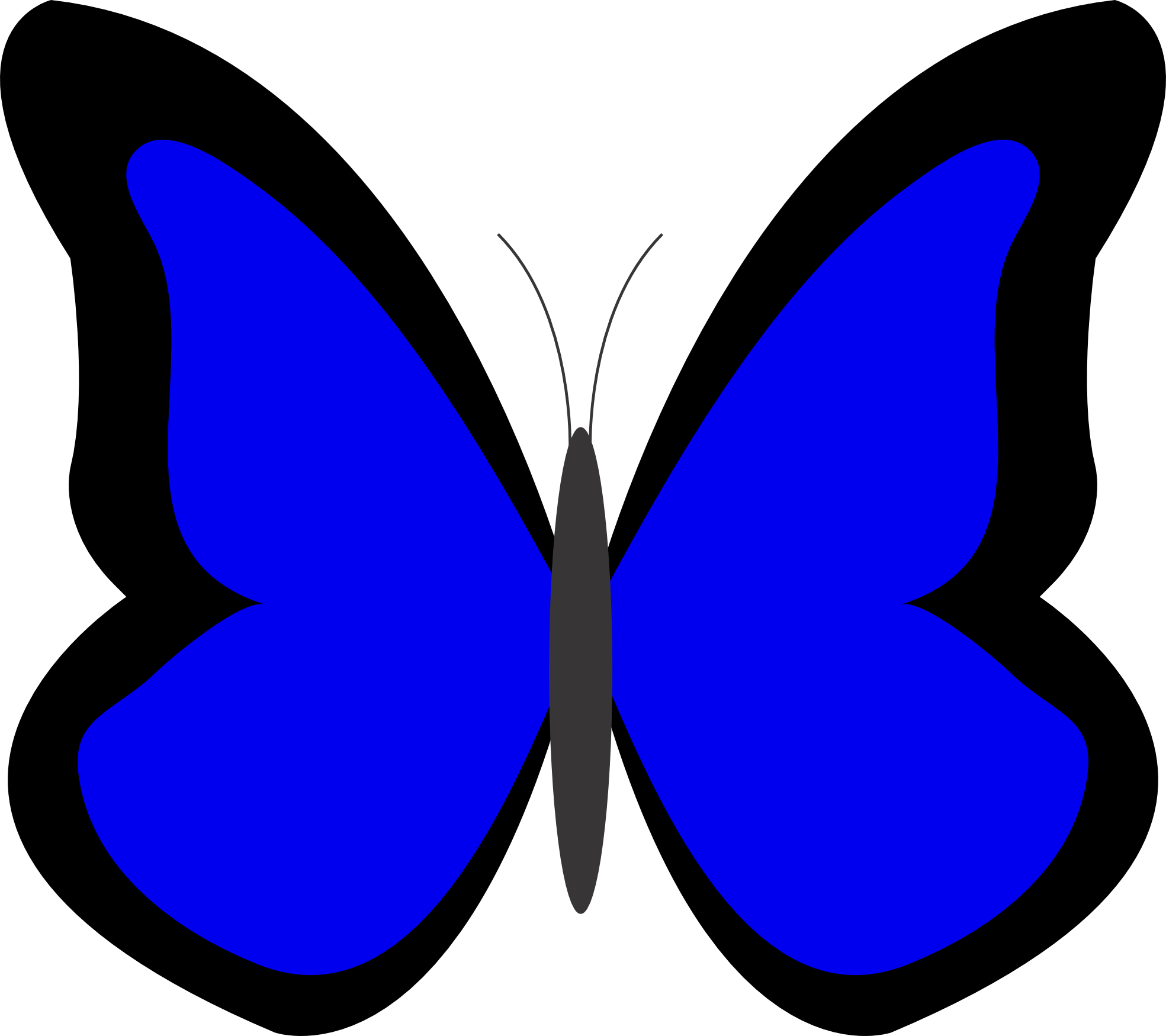 Wing clipart plain. Light blue butterfly panda