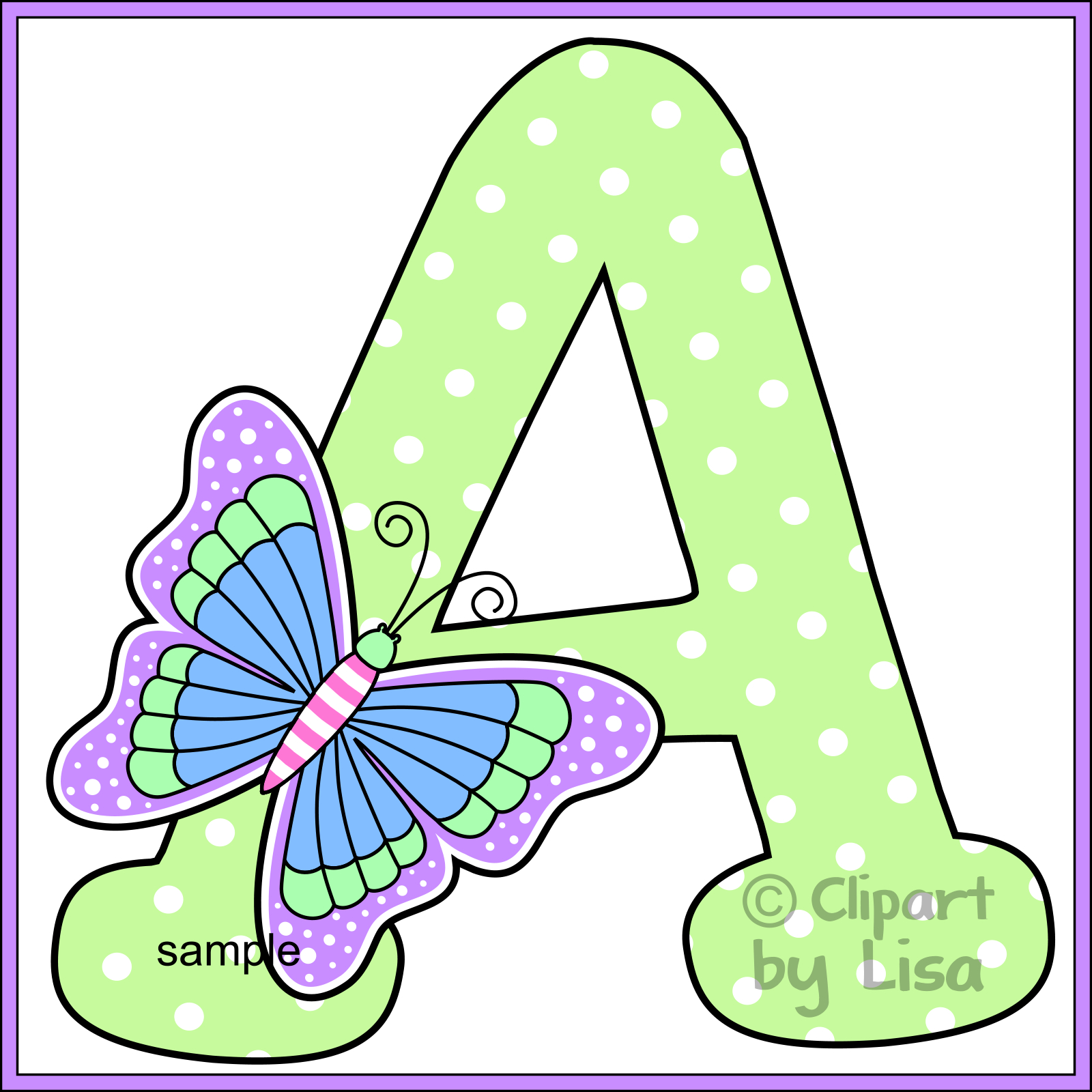 clipart butterfly alphabet