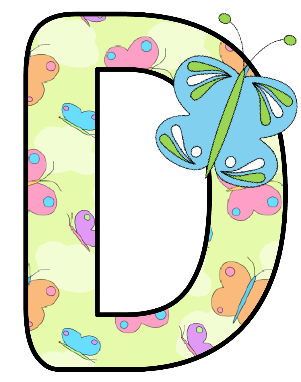 letters clipart butterfly