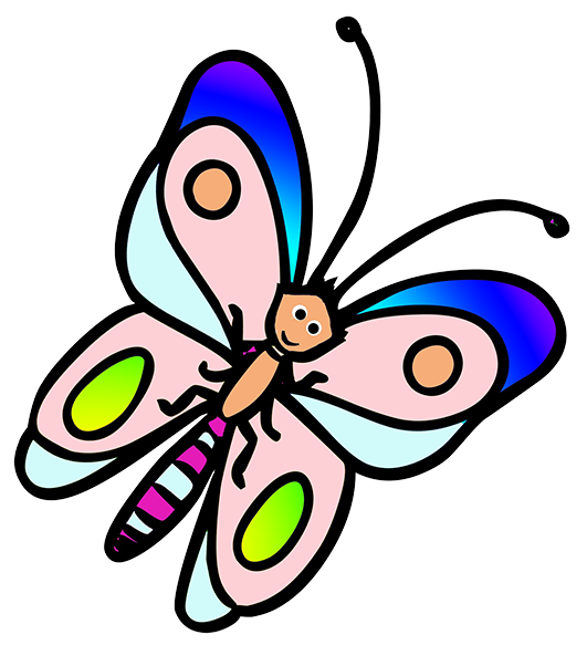 Funny flying drawing with. Clipart butterfly cartoon