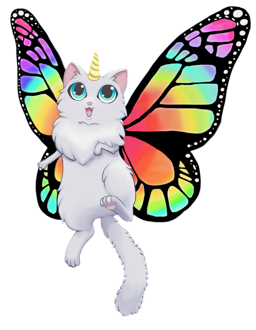 clipart butterfly cat
