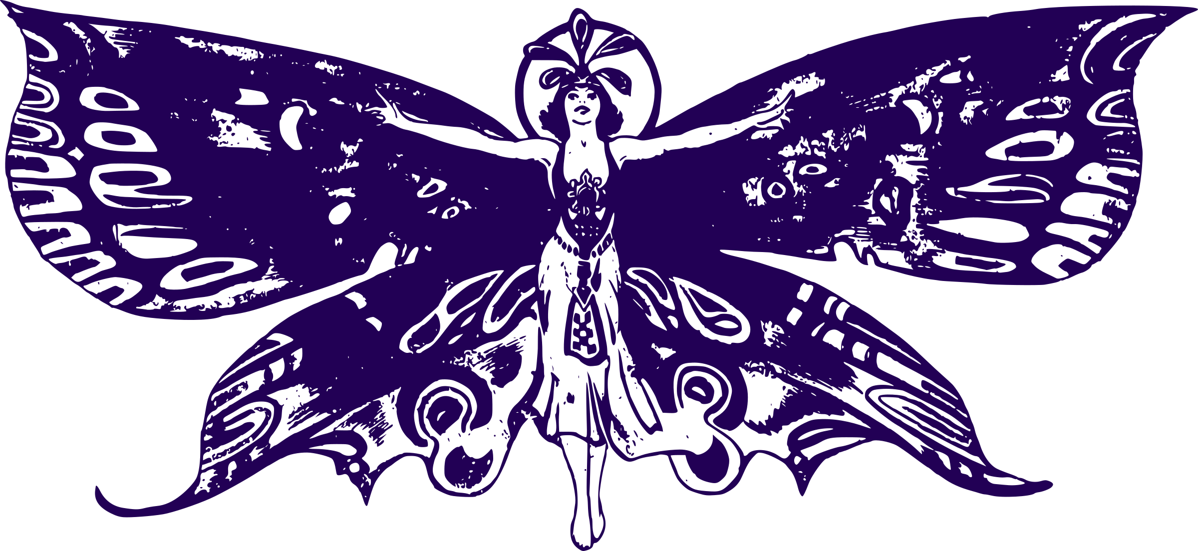 lady clipart butterfly