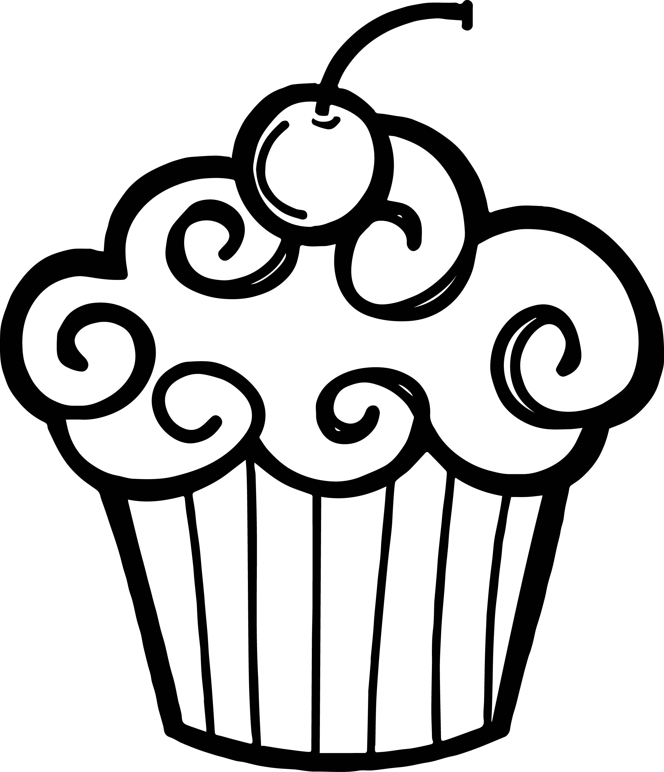 muffin clipart black and white