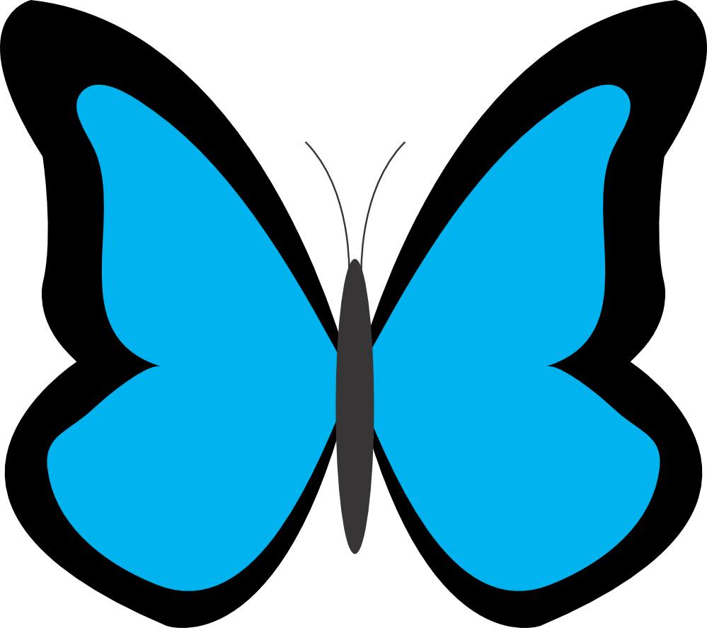 clipart butterfly light blue