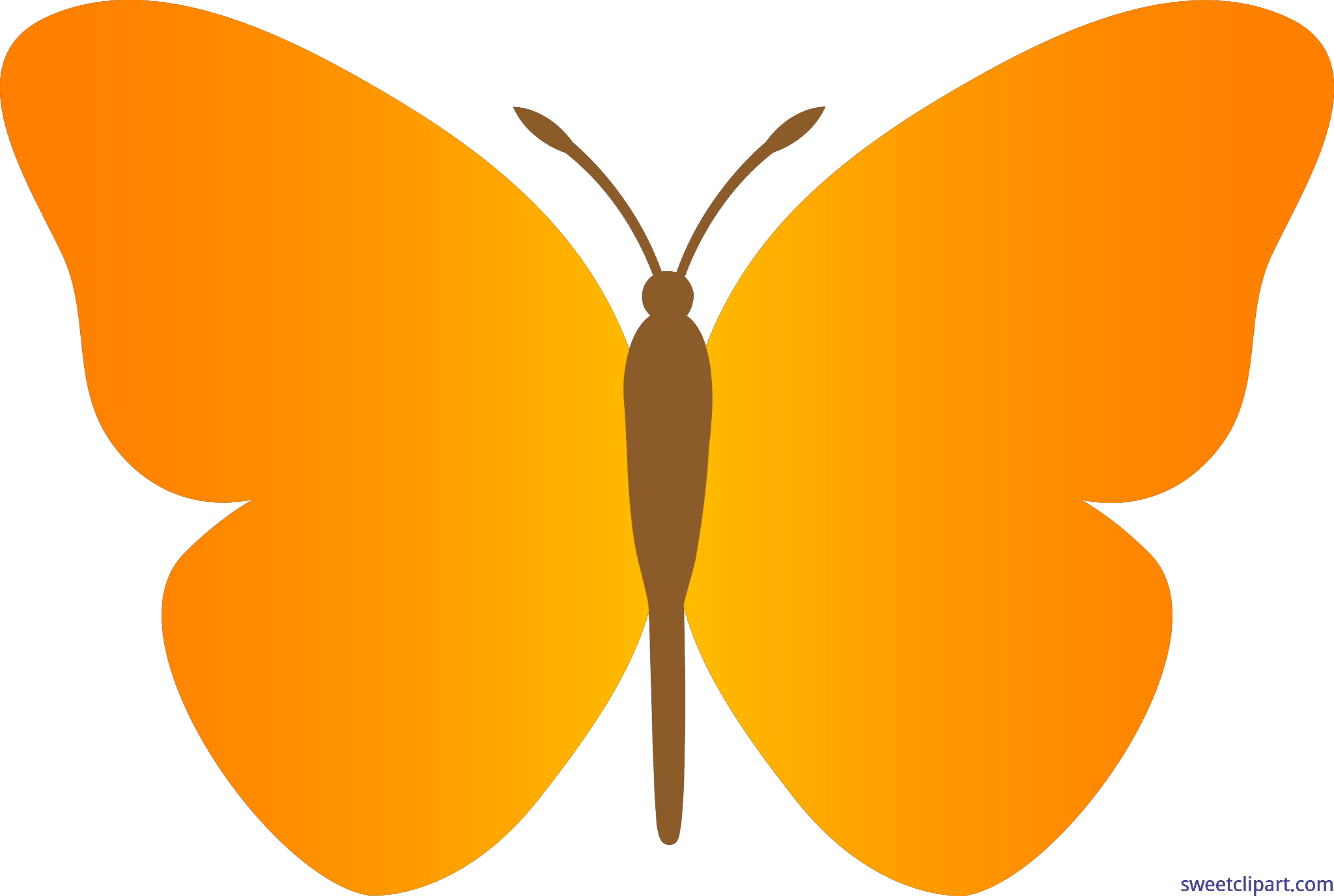 Butterfly orange clip art. Moth clipart transparent tumblr