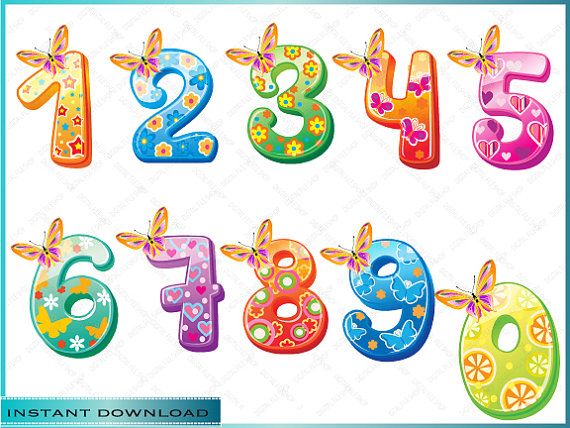 clipart butterfly number