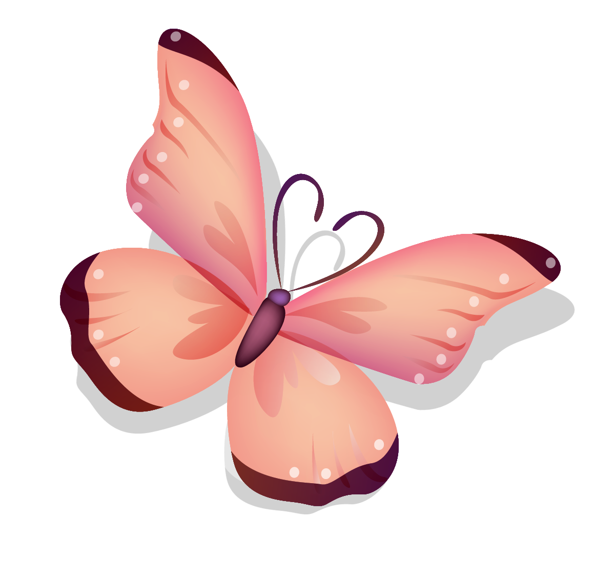 clipart butterfly peach