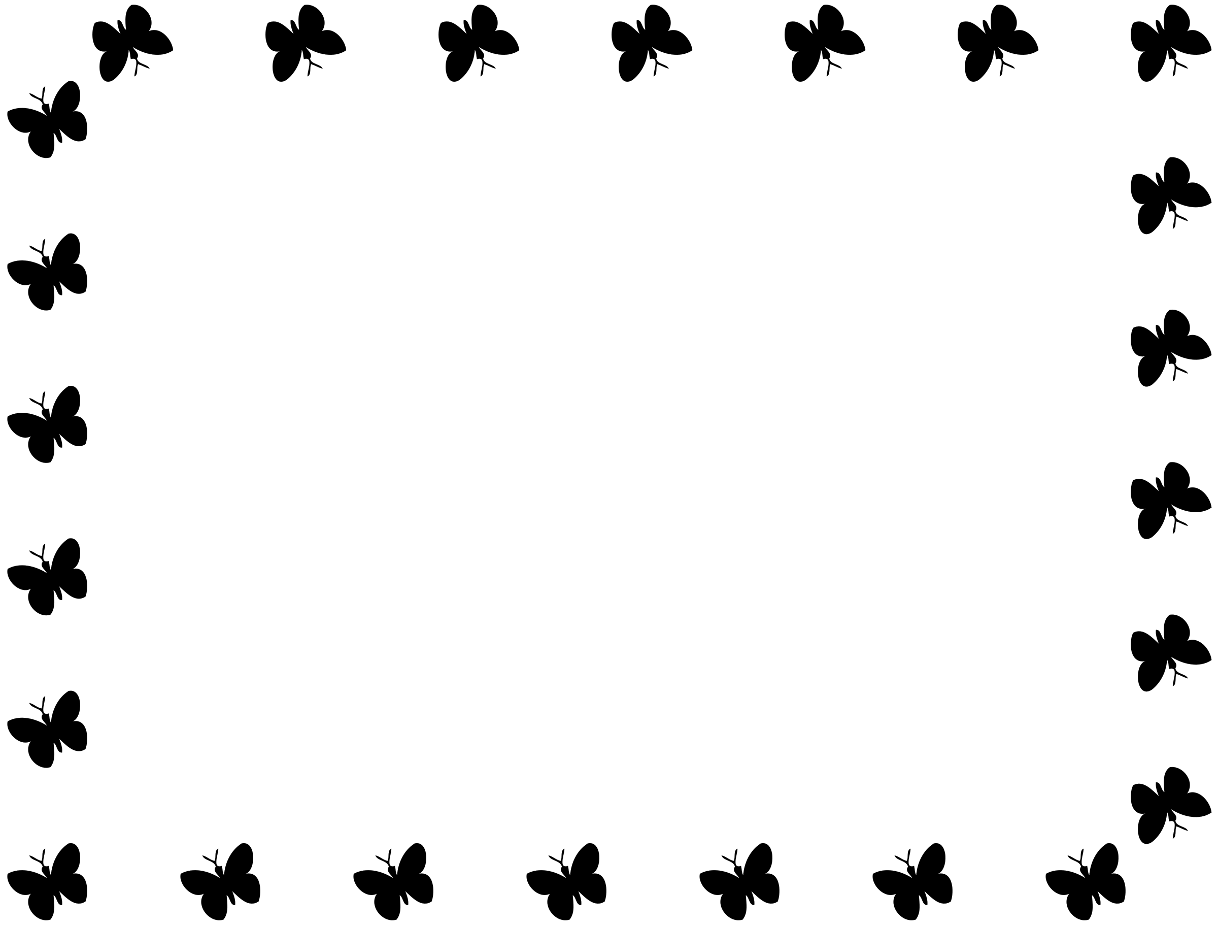 clipart frame butterfly