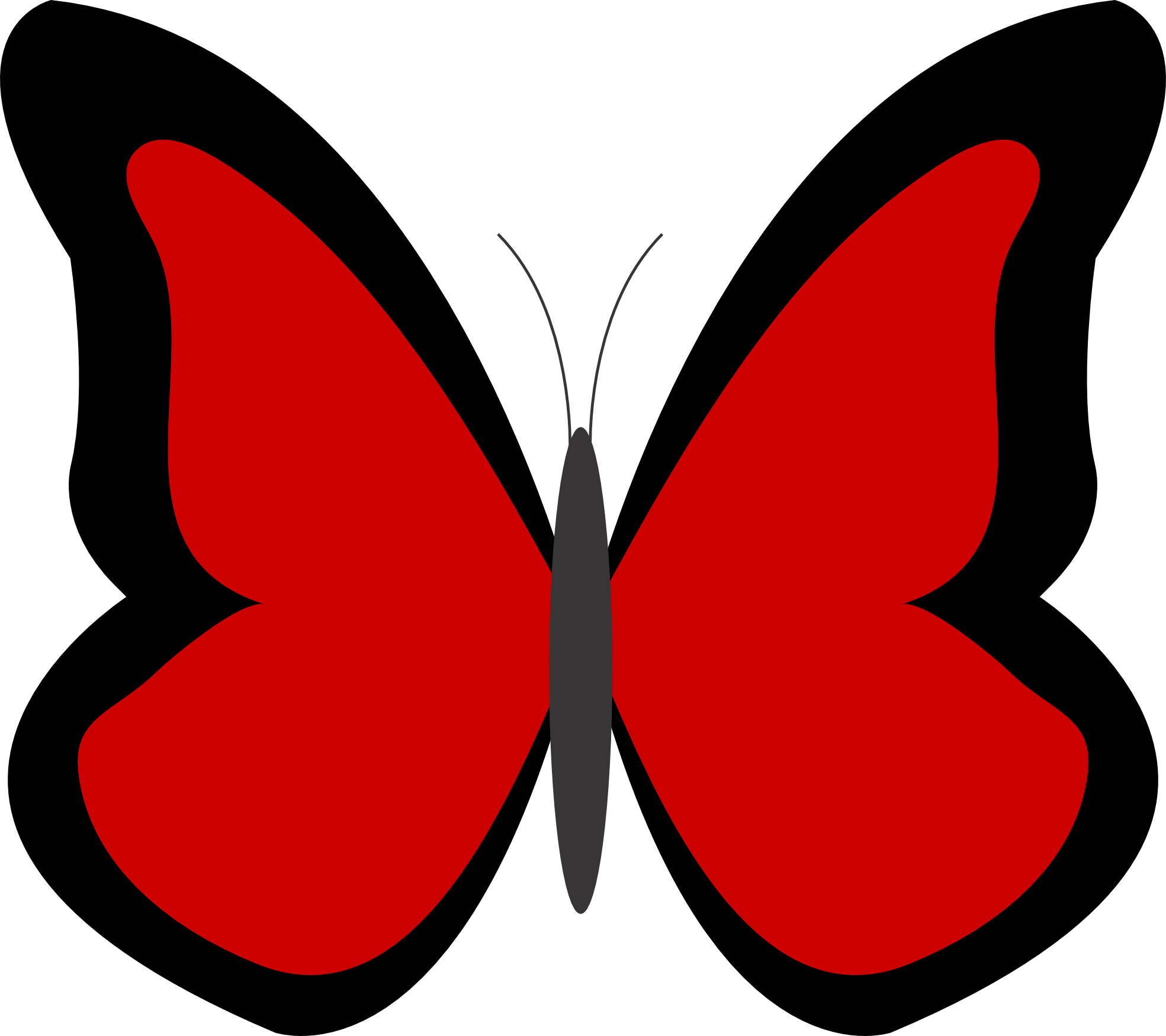 . Clipart butterfly red