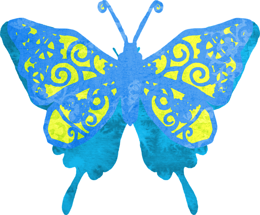 clipart butterfly sky blue