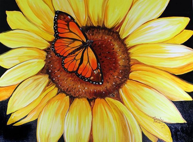 clipart butterfly sunflower