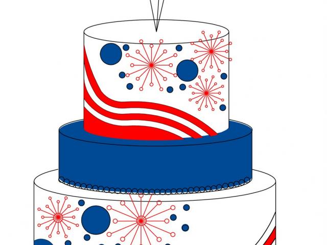  th of birthday. Clipart cake 4th july