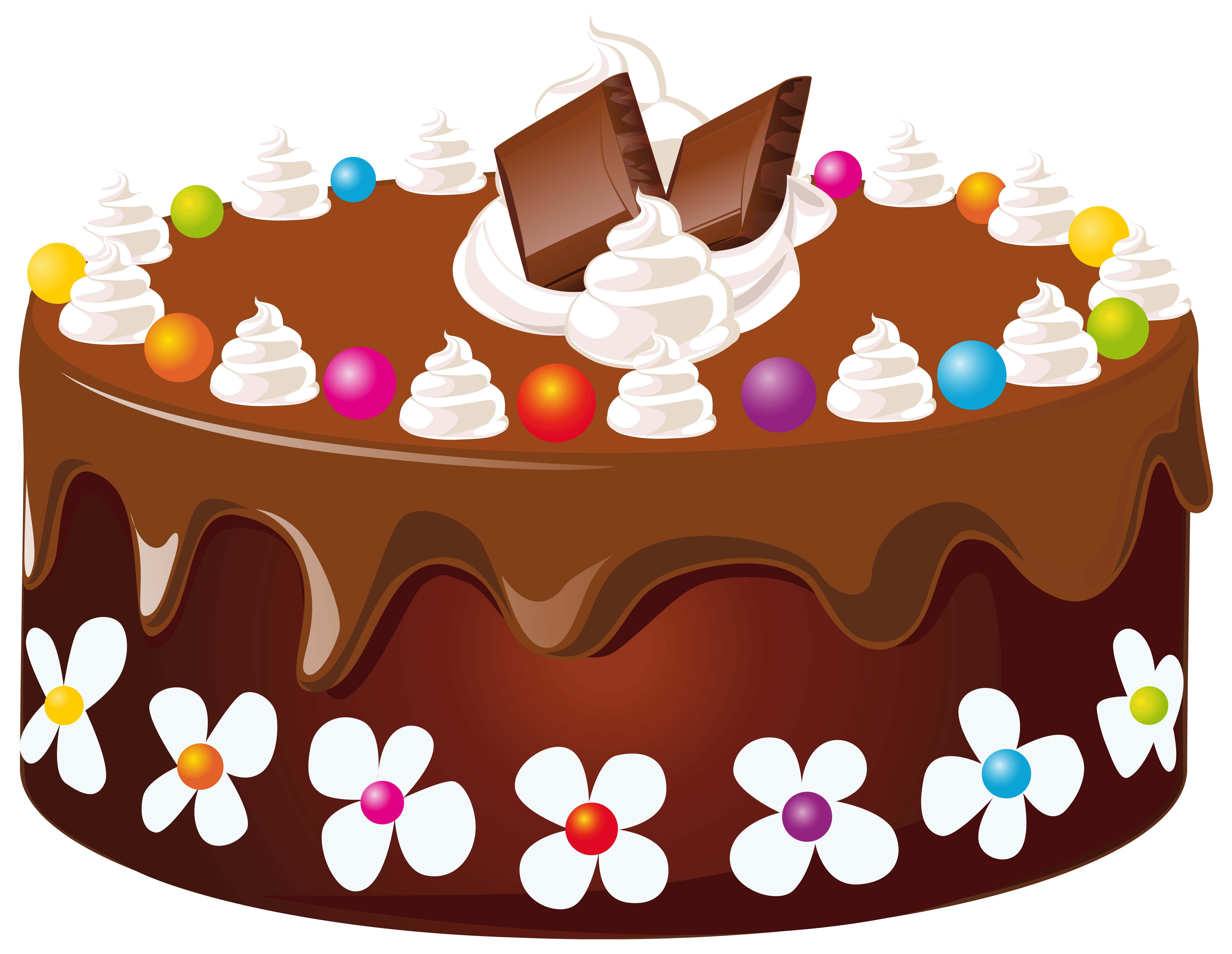Birthday cake chocolate icing. Desserts clipart baked goods